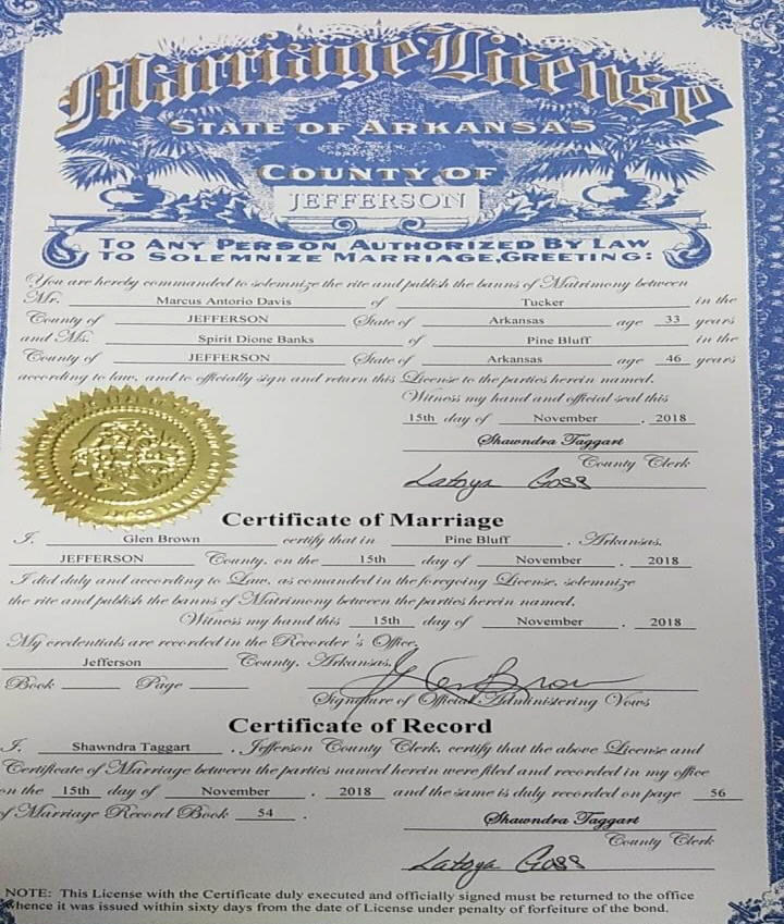 marriage cert